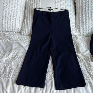 J.Crew High Rise Peyton Wide-Leg pant in four-season stretch. Navy. Sz 6.